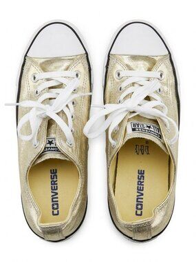 Converse All Star Sneakers Metallic Gold Shoes Womens 9 Mens 7